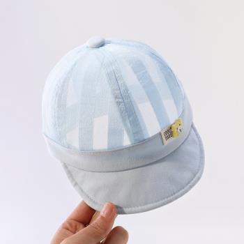 嬰兒網款鴨舌帽男寶寶遮陽帽子夏季薄款透氣新生兒男童防曬太陽帽