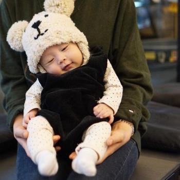 韓國毛絨小熊護耳針織網紅兒童帽