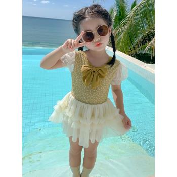 夏季甜美洋氣小公主韓國連體泳衣