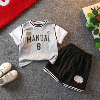 男童夏裝籃球服套裝2023新款兒童夏季速干衣服寶寶男孩運動兩件套