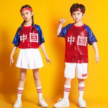 六一兒童表演服亮片爵士舞中國風合唱服幼兒園小學生啦啦隊演出服