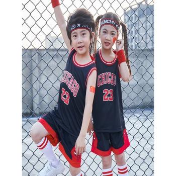童裝男童夏裝套裝寶寶運動服兩件2023新款兒童短袖速干籃球服男孩