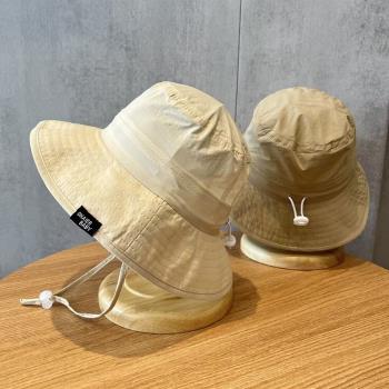 韓版兒童帽子夏季速干漁夫帽寶寶輕薄遮陽防曬帽男女童簡約太陽帽
