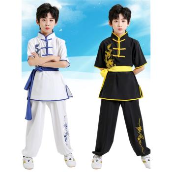 兒童武術服比賽練功服武館訓練服少兒太極表演出服中國風短袖套裝