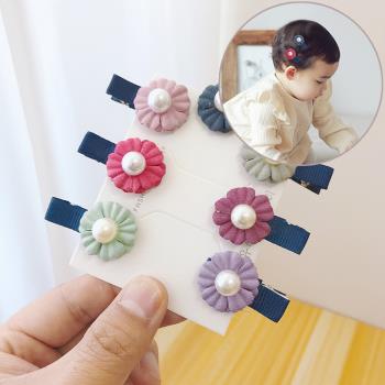 韓國兒童公主珍珠小花寶寶發夾