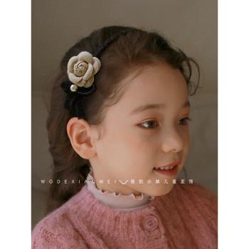 兒童公主絲絨韓國花朵頭飾發箍