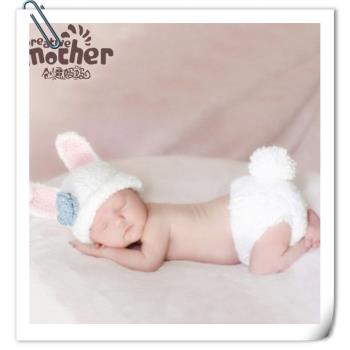 可愛拍攝道具兔子造型寶寶滿月照