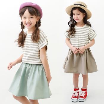 春夏季日系時尚拼接假兩件童裝