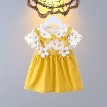 巴­拉巴­拉嬰兒連衣裙夏季2023新款女童公主裙時髦兒童夏裝裙子潮
