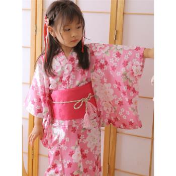 兒童振袖和服腰封日式櫻花正裝