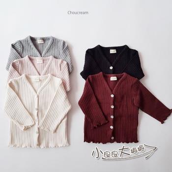 韓國進口簡單春秋針織開衫外套
