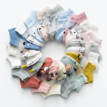 新款夏季網眼薄款寶寶襪子卡通透氣兒童船襪 可愛棉嬰兒短襪0-5歲