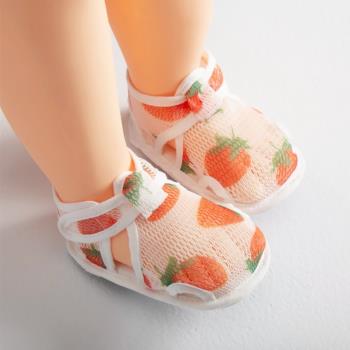寶寶護腳涼鞋夏季學步鞋0-1歲嬰兒鞋防滑軟底地板鞋網面薄款網鞋6