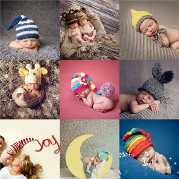 新生嬰兒照相造型出售毛線帽子