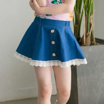 半身裙韓國夏季花邊童裝