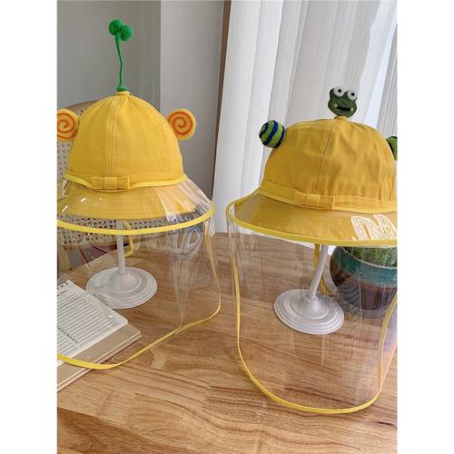 嬰兒防疫帽子防護寶寶面罩飛沫頭罩兒童唾液漁夫帽幼兒園防護帽