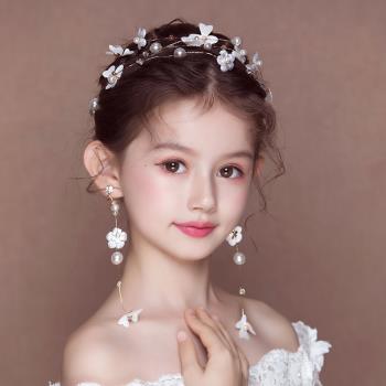 兒童發飾超仙甜美女童鋼琴演出大氣簡約發帶女孩寫真韓式禮服頭飾