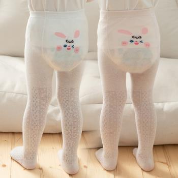 嬰兒連褲襪夏季薄款寶寶大PP男女童夏天兒童白色絲襪防蚊襪打底褲