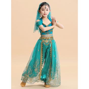 兒童演出服舞蹈服六一印度舞表演服裝女童新疆異域茉莉公主敦煌風