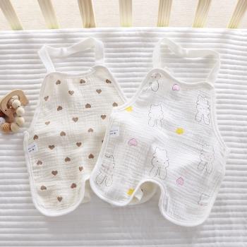 嬰兒紗布肚兜連腿純棉護肚寶寶護肚小孩睡覺兜兜肚圍夏季薄防著涼