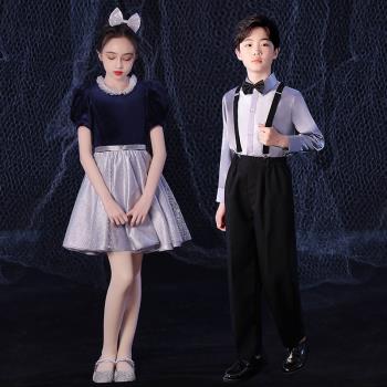 元旦兒童合唱服演出服男女童禮服中小學生合唱團演出服表演朗誦服