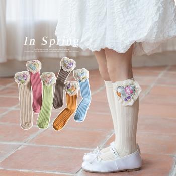 愛心春季花邊韓國洋氣彩色襪子
