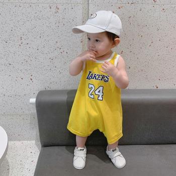 新生兒純棉科比寶寶夏季籃球服