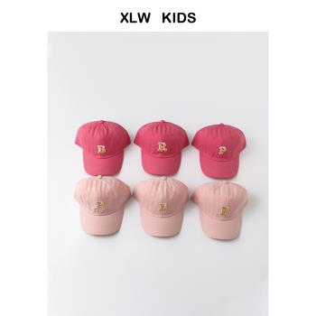 粉色系韓國簡約字母洋氣鴨舌帽