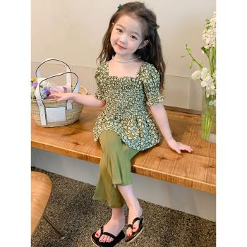 女童套裝夏款女寶寶夏裝洋氣公主2023新款女孩衣服時髦兒童裝夏季