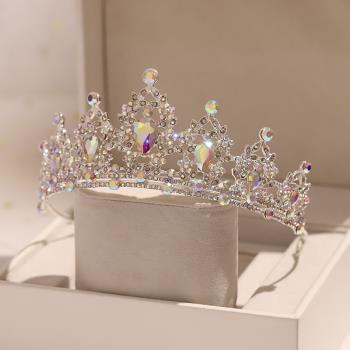 公主裙兒童皇冠頭飾生日演出洋氣仙女發箍水晶王冠小朋友禮物頭箍