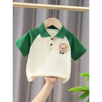 寶寶夏季短袖兒童polo衫男童半袖翻領夏裝1-3歲嬰兒韓版純棉T恤潮