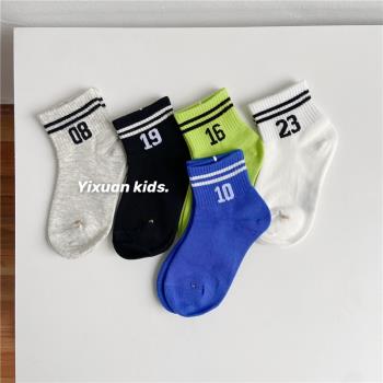 潮襪春秋數字韓國中小童運動襪子
