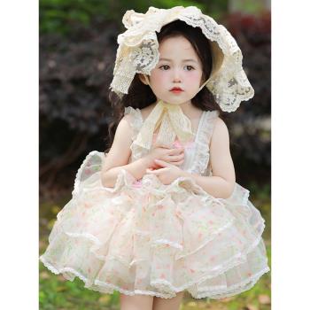 洛麗塔女童公主蓬蓬吊帶連衣裙超仙氣森系西班牙寶寶周歲高端禮服