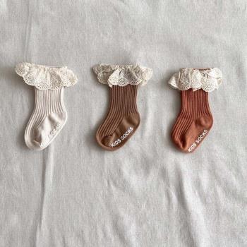韓版新生寶寶花邊公主嬰兒襪子