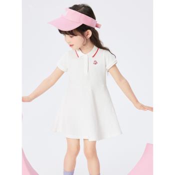 清貨正品兒童裙子女童連衣裙小童寶寶2023夏裝新款甜美Polo裙薄款