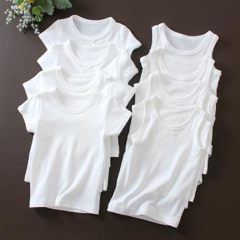 2件裝夏季白色彈力短袖純棉背心