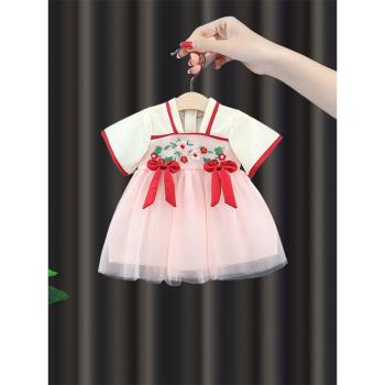 女童夏裝連衣裙2023新款女寶寶中國風兒童裝洋氣小童夏季漢服裙子