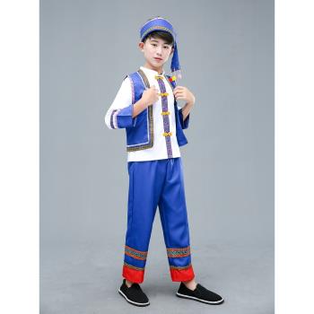 廣西三月三兒童壯族苗族服少數民族侗族瑤族六一男童傣族葫蘆絲演