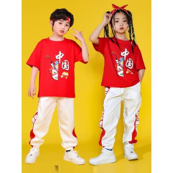 六一兒童啦啦隊中國風幼兒園舞蹈演出服裝小學生運動會開幕式班服