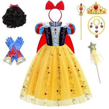 白雪公主裙女童迪士尼cosplay連衣裙兒童節蓬蓬演出生日禮服裙子