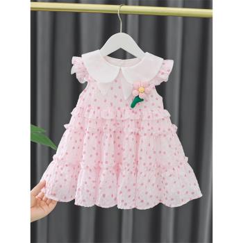 女童夏裝連衣裙2023新款嬰兒洋氣兒童禮服公主裙一歲寶寶裙子夏季