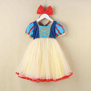 白雪公主夏裝迪士尼兒童洋氣裙子