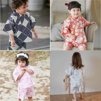 Augelute2歲3歲男女寶寶日式和服套裝短袖和風夏日衣服60157