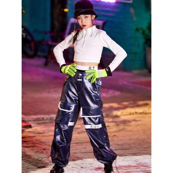 女童嘻哈爵士舞演出服街舞套裝兒童2023新款架子鼓走秀舞蹈表演服