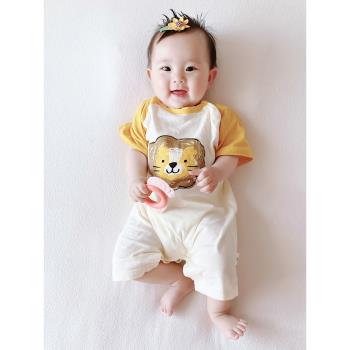 新生嬰兒夏季超萌6個月連體衣服