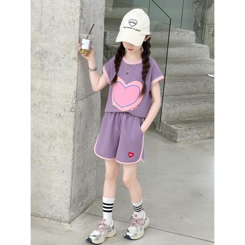 女童套裝2026夏季新款洋氣兒童裝夏裝網紅大童衣服薄款短袖兩件套
