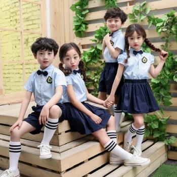 元旦幼兒園園服小學生大合唱演出服班服兒童背帶褲校服畢業照服裝