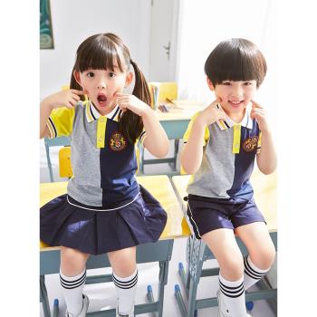幼兒園園服夏裝三兩件套夏季款小學生校服套裝兒童運動服小學班服