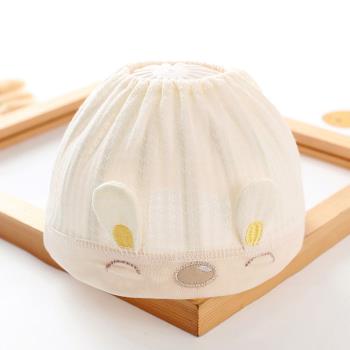 新生嬰兒帽子夏季薄款透氣空頂純棉夏天護頭護鹵門帽男女寶寶胎帽