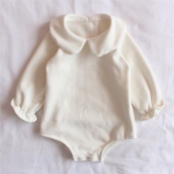 加絨娃娃領冬女寶寶0-1歲包屁衣
